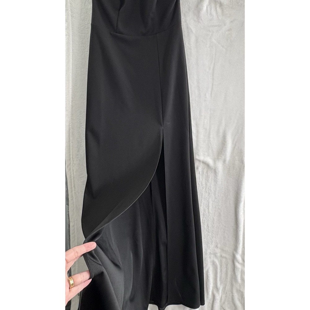NWT Azazie LUXEDO Women Maxi Dress Sz M Black Bridesmaid Elegant Occasion 52-21 - Picture 3 of 14
